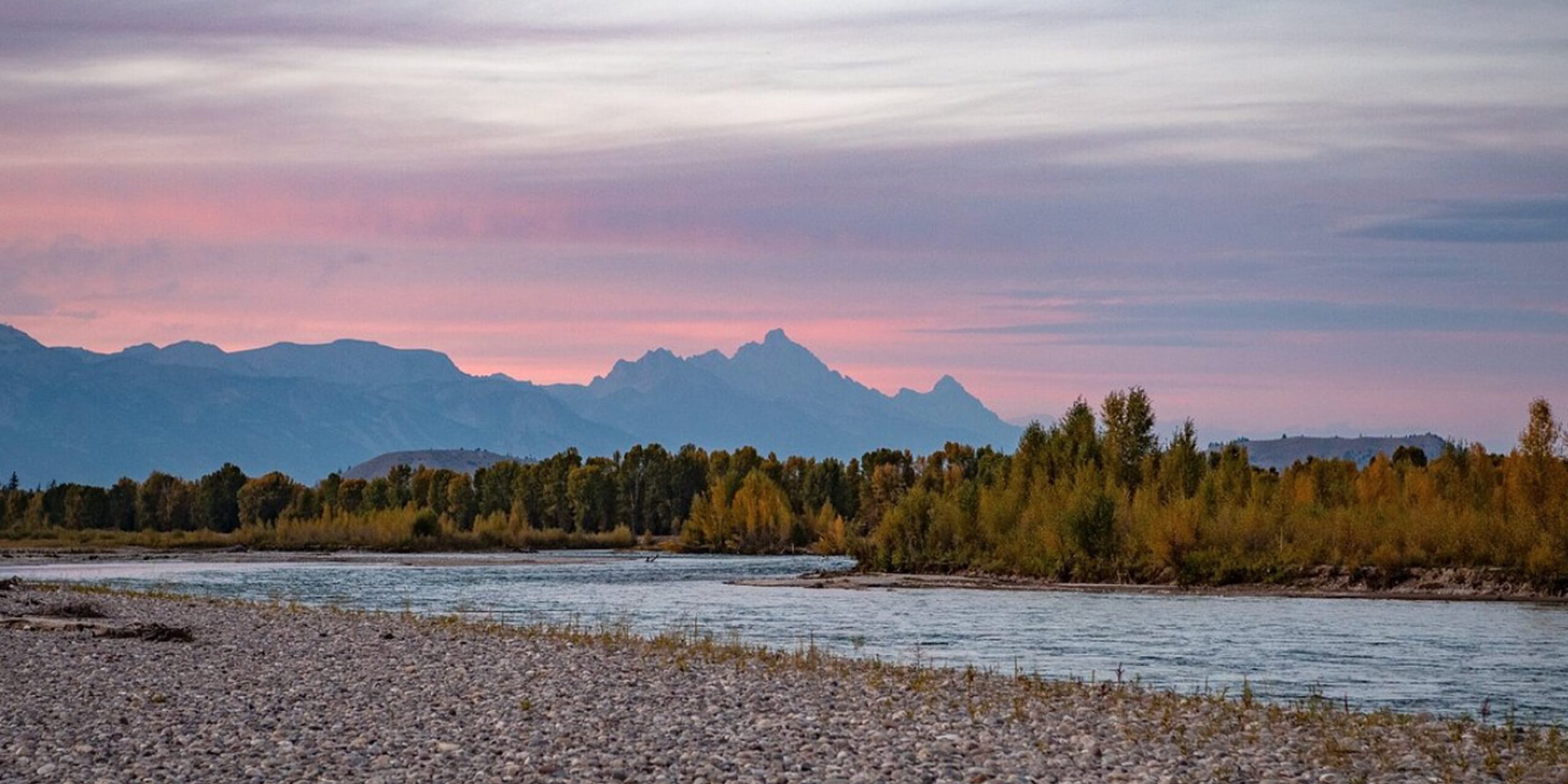views of the Teton Range from the Snake River