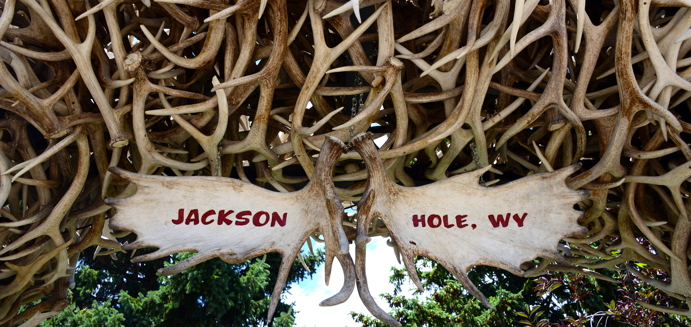 The iconic antler arch in Jackson Hole